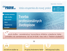 Tablet Screenshot of cvprofik.sk